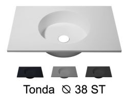 Plan vasque ronde  120 x 50 cm, suspendu ou à poser - TONDA  Ø 38 ST