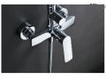 Kolumna prysznicowa, Bateria mieszajÄ…ca, OkrÄ…gÅ‚a 20 cm - MALAGA CHROME