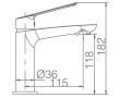 Tapemixer tap mat sort, hÃ¸jde 182 eller 282 mm - MALAGA  SVART