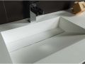 Plan vasque double caniveau, 50 x 150 cm, suspendue ou � encastrer - DOUBLE COPER 45 AT