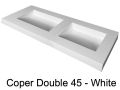 Plan vasque double caniveau, 50 x 150 cm, suspendue ou � encastrer - DOUBLE COPER 45 AT