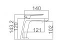 Design HÃ¥ndvaskhane, blandebatteri, hÃ¸jde 144 og 233 mm - JEREZ CHROME