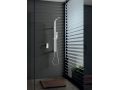 Ingebouwde douche, witte matte mengkraan en designknop - BADALONA BLANC