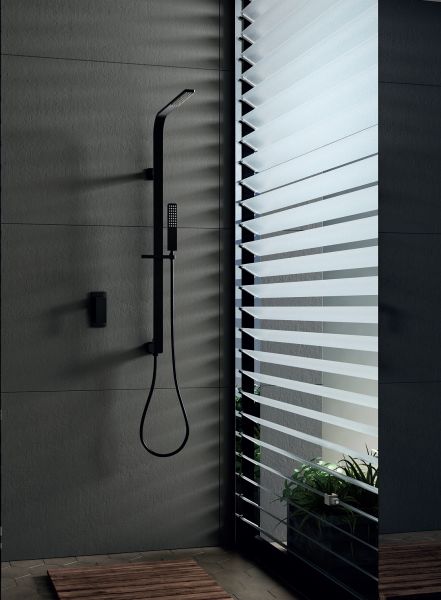 Douche encastrable, Noir matt mitigeur et pommeau design - BADALONA NOIR