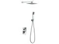 Ingebouwde douche, mengkraan en knop 25 x 25 - HUELVA CHROME