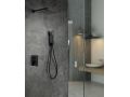 Ingebouwde douche, zwarte matte mixer en knop 25 x 25 - HUELVA ZWART