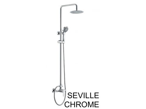 Kolumna prysznicowa, Bateria mieszajÄ…ca, OkrÄ…gÅ‚a 20 cm - SEVILLE CHROME