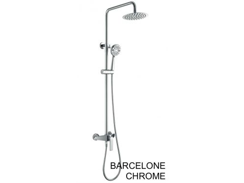 Colonne de douche design, Mitigeur, Rond  20 cm - BARCELONE CHROME