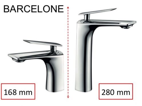 Design mengkraan, hoogte 168 of 280 mm - BARCELONE CHROME