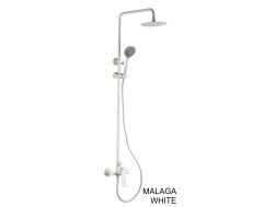 Brusekolonne, mat hvid farve, blandebatteri - MALAGA WHITE