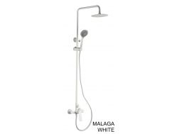 Colonne de douche, couleur blanc mat, mitigeur - MALAGA WHITE