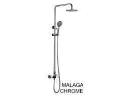 Kolumna prysznicowa, Bateria mieszajÄ…ca, OkrÄ…gÅ‚a 20 cm - MALAGA CHROME