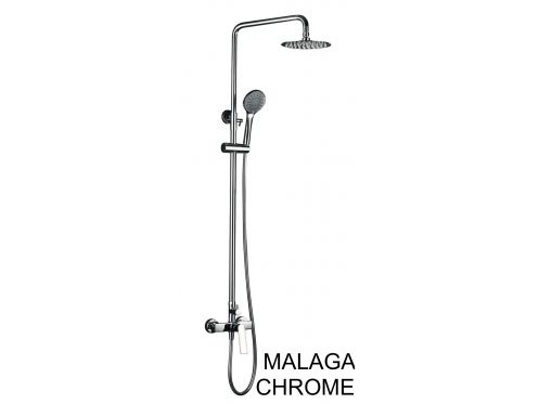 Kolumna prysznicowa, Bateria mieszajÄ…ca, OkrÄ…gÅ‚a 20 cm - MALAGA CHROME