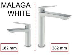 Kran biaÅ‚y matowy, wysokość 182 lub 282 mm - BIAÅY MALAGA