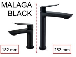 Robinet mitigeur noir mat, hauteur 182 ou 282 mm - MALAGA  NOIR