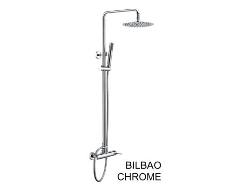 Kolumna prysznicowa, Bateria mieszajÄ…ca, OkrÄ…gÅ‚a 20 cm - BILBAO CHROME