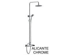 Colonne de douche, Mitigeur melangeur monocommande, rond de 20 cm - ALICANTE CHROME