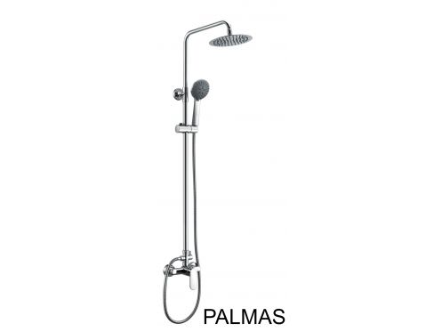 Colonne de douche, Mitigeur melangeur monocommande, rond de 20 cm - PALMAS CHROME