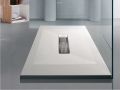Receveur de douche, en rsine minrale Solid Surface, bonde centrale - MEDI 