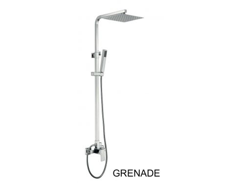 Kolumna prysznicowa, bateria mieszajÄ…ca, prawy styl / kwadrat - GRENADE CHROME