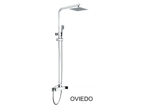Kolumna prysznicowa, bateria, z kwadratowÄ… poÅ›cielÄ… - OVIEDO CHROME