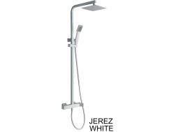 Colonne de douche, blanc matt, melangeur, Style cube - JEREZ blanc