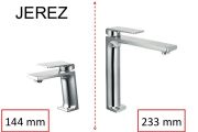 Design Bateria umywalkowa stojąca, bateria, wysokość 144 i 233 mm - JEREZ CHROME