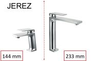 Robinet Lavabo design, melangeur, hauteur 144 et 233 mm - JEREZ CHROME