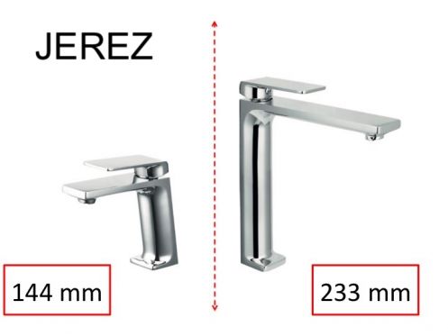 Design Bateria umywalkowa stojÄ…ca, bateria, wysokoÅ›Ä‡ 144 i 233 mm - JEREZ CHROME
