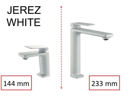 Kran toaletowy, biały matowy, mikser, wysokość 144 i 233 mm - biały JEREZ