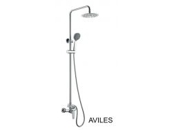Kolumna prysznicowa, Bateria mieszajÄ…ca, OkrÄ…gÅ‚a 20 cm - AVILES CHROME