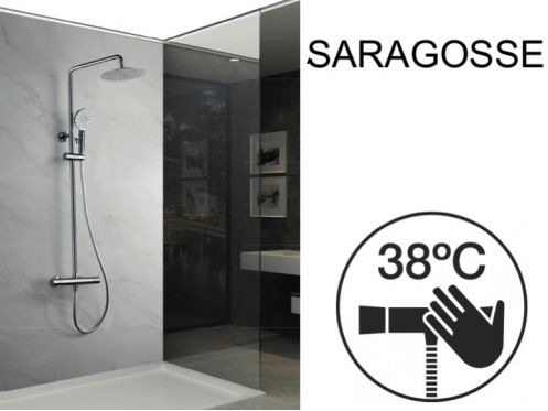 Douchekolom, thermostatisch - SARAGOSSE CHROME