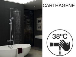 Badebatteri med bruser, termostat - CARTHAGENE CHROME