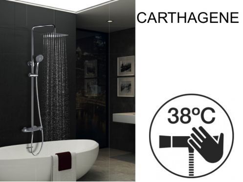 Badmengkraan met douche, thermostatisch - CARTHAGENE CHROME