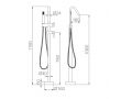 Robinetterie sur pied pour baignoire, melangeur - ALMERIA CHROME