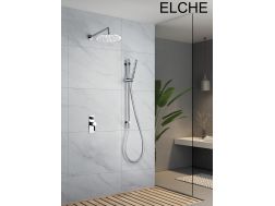 Ingebouwde douche, mengkraan en ronde knop Ø25 cm - ELCHE CHROME
