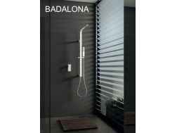 Ingebouwde douche, witte matte mengkraan en designknop - BADALONA BLANC