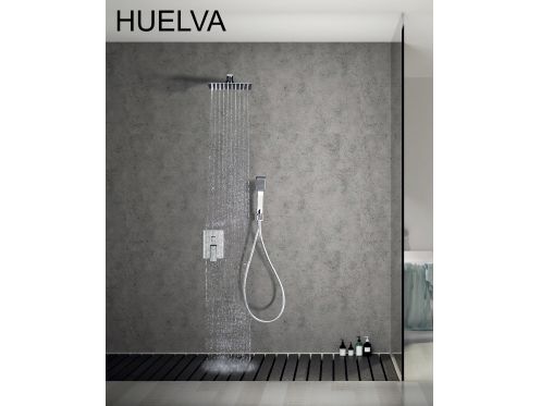 Douche encastrable, mitigeur et pommeau 25 x 25 - HUELVA CHROME