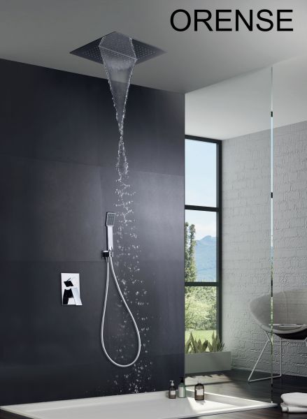 Pommeau de douche carré encastrable 40X40 Inox