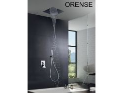 Ingebouwde douche, eenhendel en plafondlamp met waterval - ORENSE CHROME