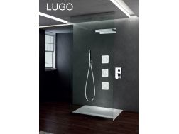 Indbygget brusebad, blandebatteri, vandfald og massagestrÃ¥ler - LUGO CHROME