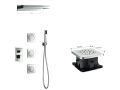 Douche encastrable, mitigeur,  cascade et jets de massages  - LUGO CHROME