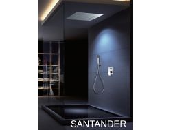 Ingebouwde douche, mengkraan en plafondlamp met waterval, regen en micro-regen - SANTANDER CHROME