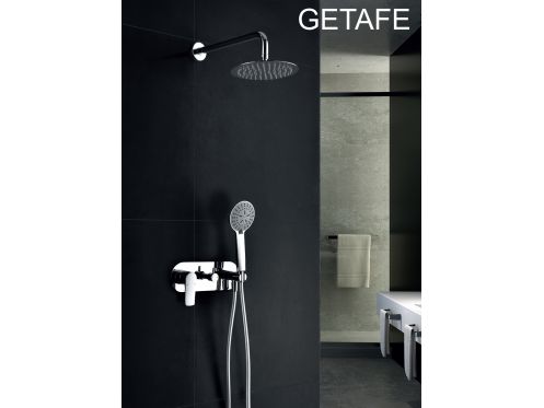 Wbudowany prysznic, bateria i okrÄ…gÅ‚a gaÅ‚ka Ã˜25 cm - GETAFE CHROME