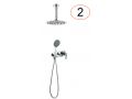 Douche encastrable, mitigeur et pommeau rond 25 cm - GETAFE CHROME