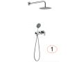 Douche encastrable, mitigeur et pommeau rond 25 cm - GETAFE CHROME