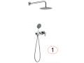 Douche encastrable, mitigeur et pommeau rond 25 cm - GETAFE CHROME