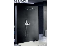 Ingebouwde douche, mengkraan en knop 25 x 25 - GERONE CHROME