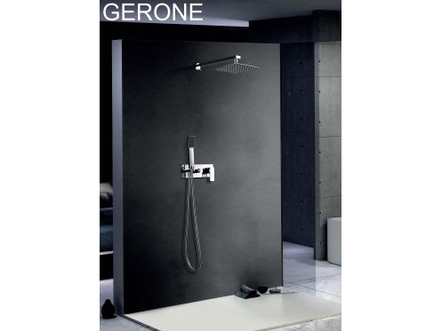 Indbygget brusebad, mixer og knap 25 x 25 - GERONE CHROME