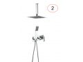 Douche encastrable, mitigeur et pommeau 25 x 25 - GERONE CHROME